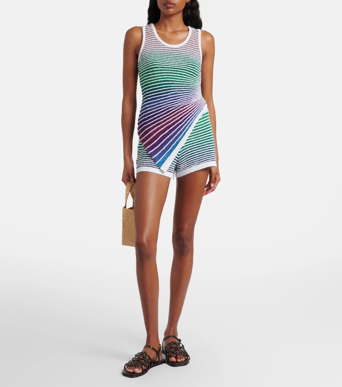 Loewe - Paula's Ibiza striped cotton-blend shorts