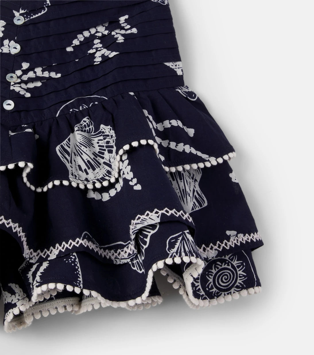 Poupette St Barth Kids - Printed ruffled cotton skirt