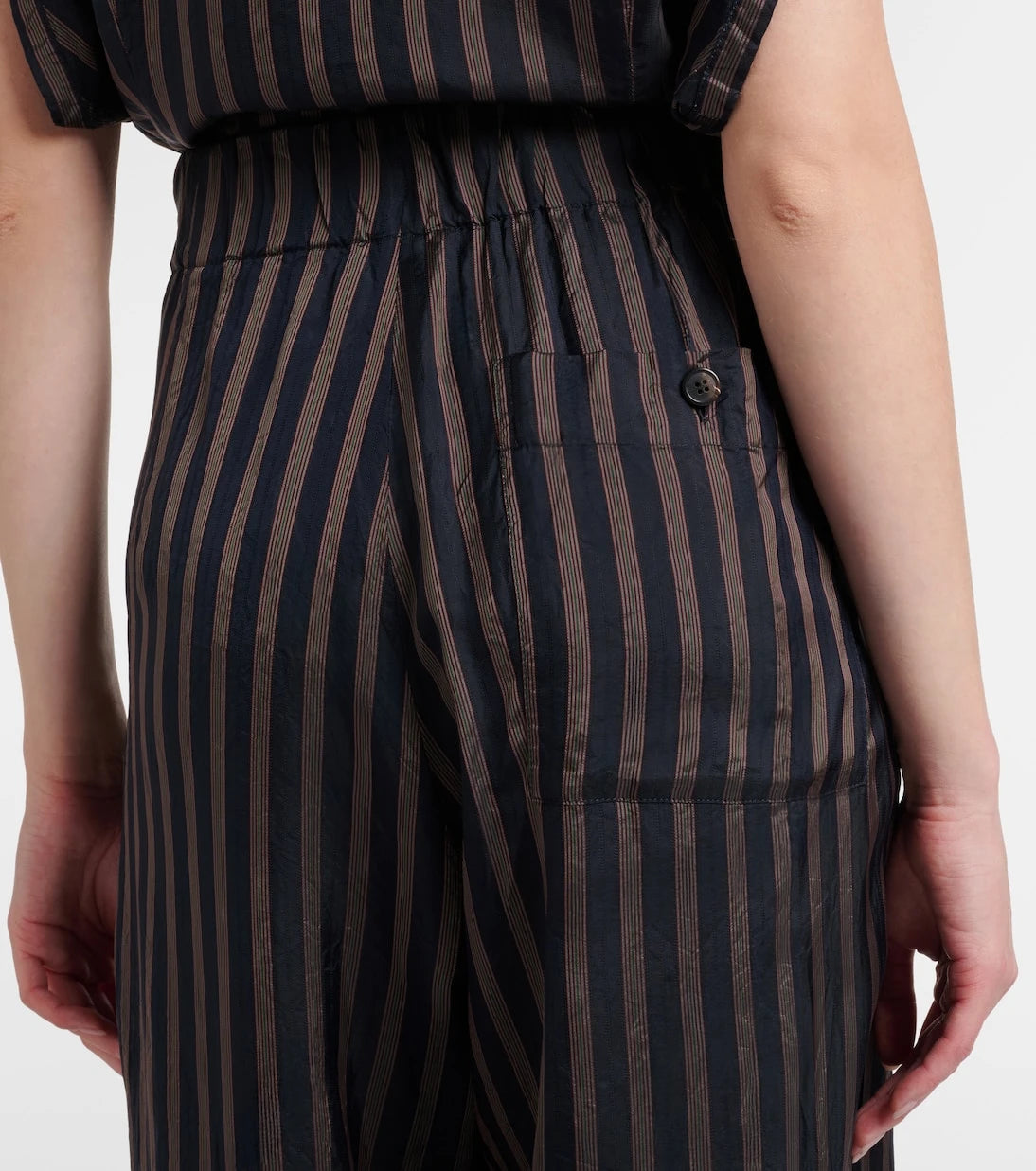 Dries Van Noten - Çizgili geniş paça pantolon