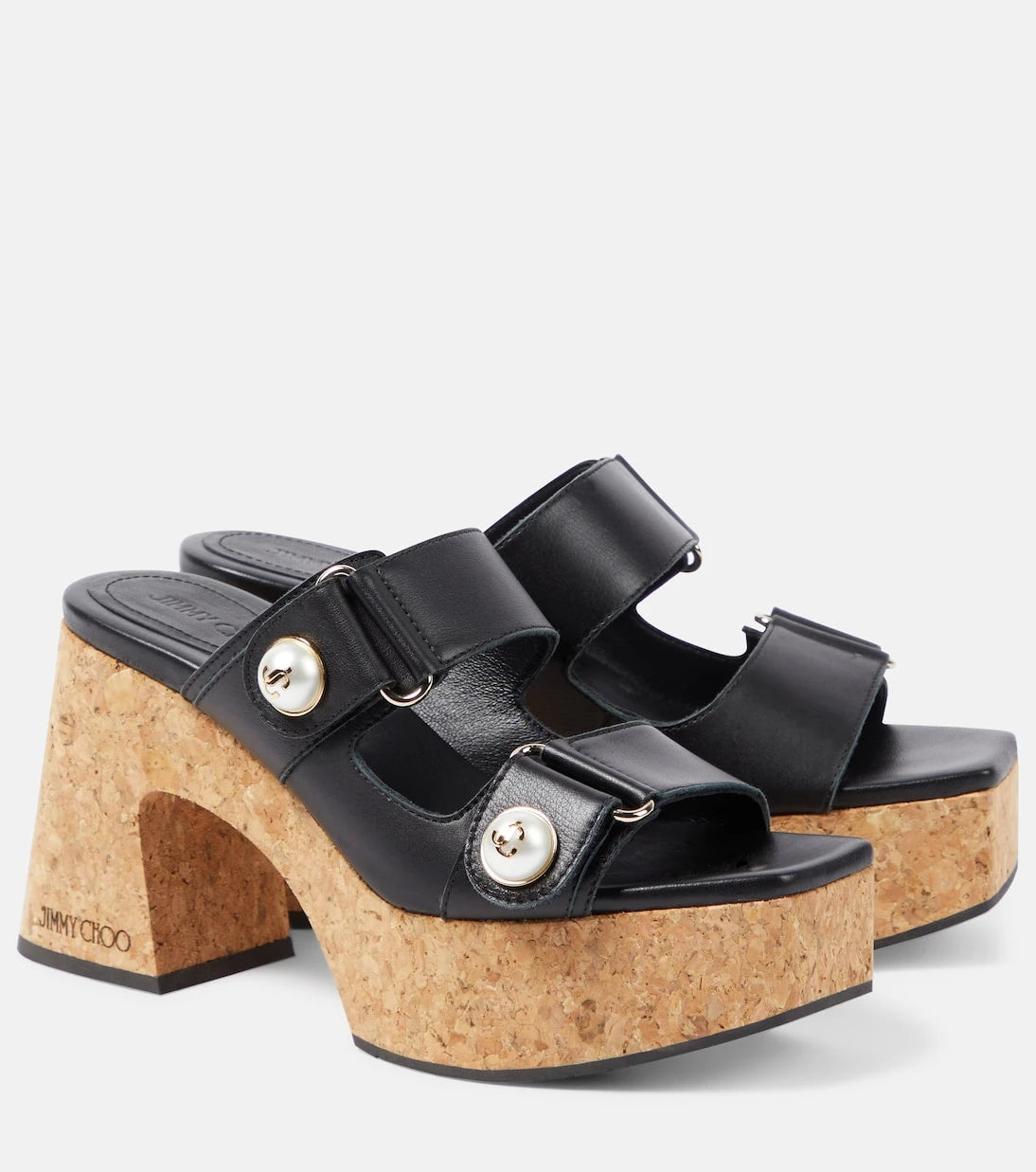 Jimmy Choo - Fayence leather platform mules