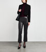 Max Mara Black Faux Leather Cropped Trousers