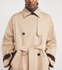Beige Sheepskin-Trim Trench Coat