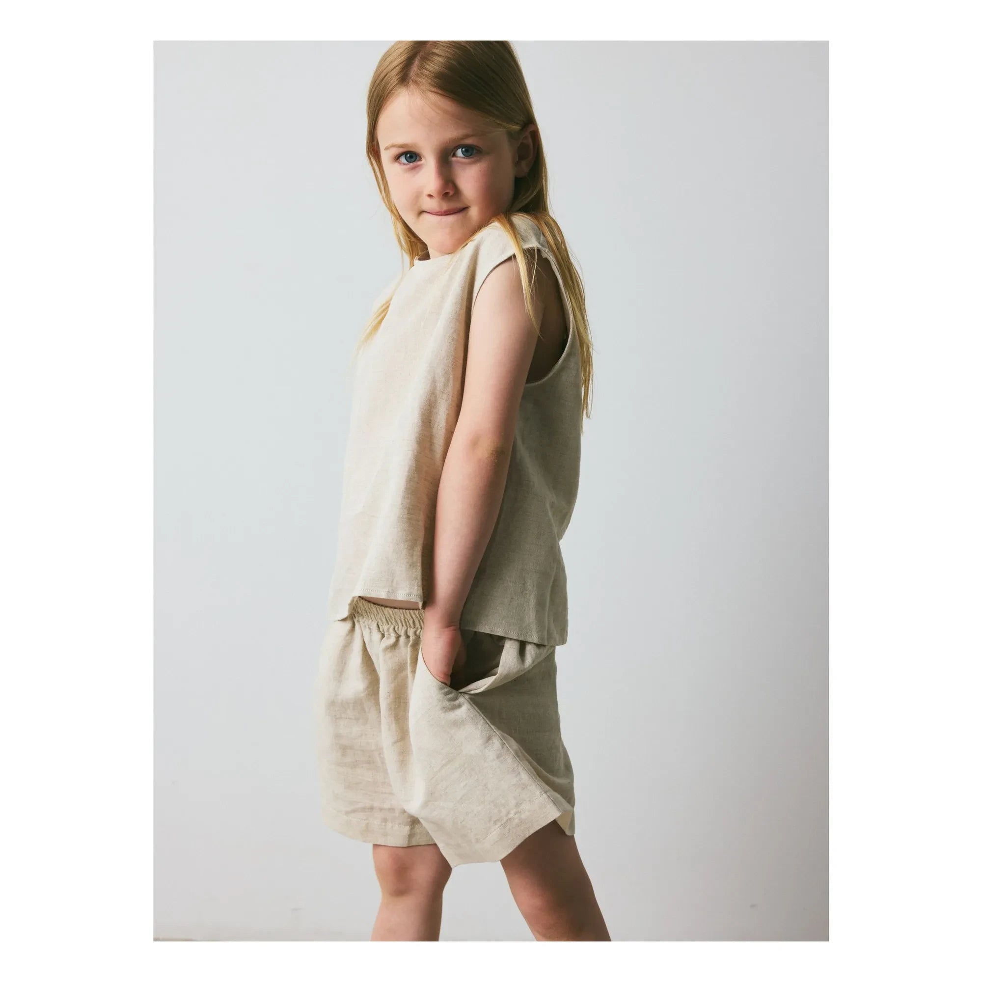 brunobruno nation - Theo Shorts Linen and Organic Cotton | Beige