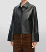 LOEWE Black Leather Collared Jacket