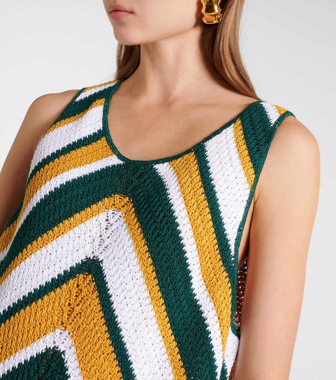 Marni - Chevron knitted cotton minidress