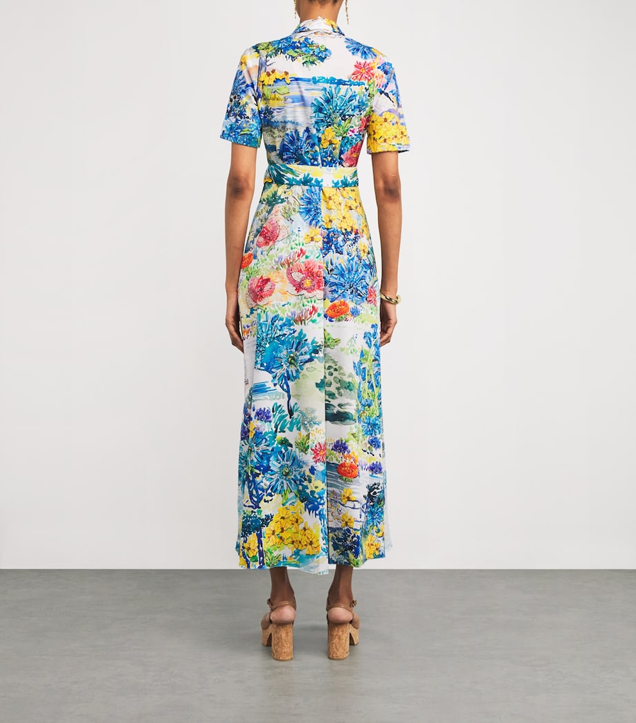 Mary Katrantzou Satin Como Shirt Midi Dress
