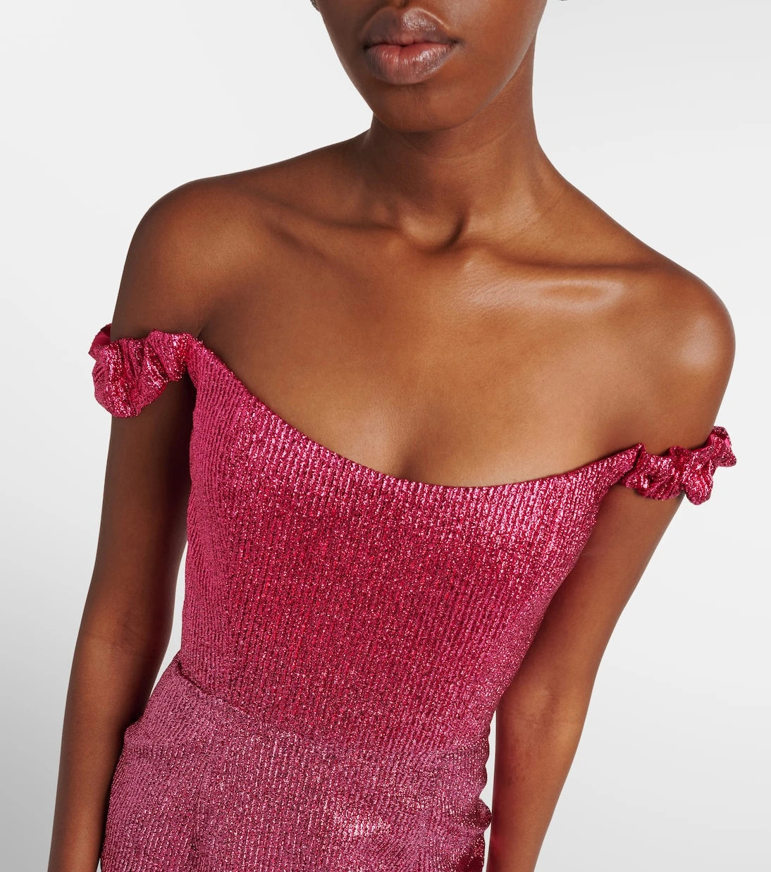 Markarian - Amina floral lamé corset dress