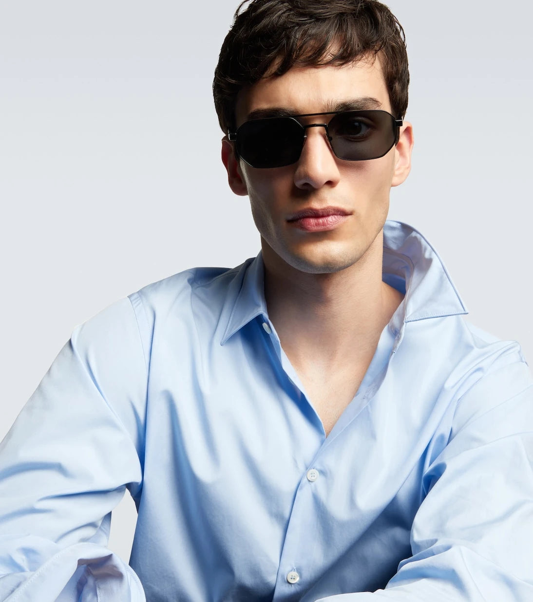 Prada - Engraved rectangular sunglasses
