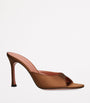 Brown Satin Alexa Heeled Mules 95