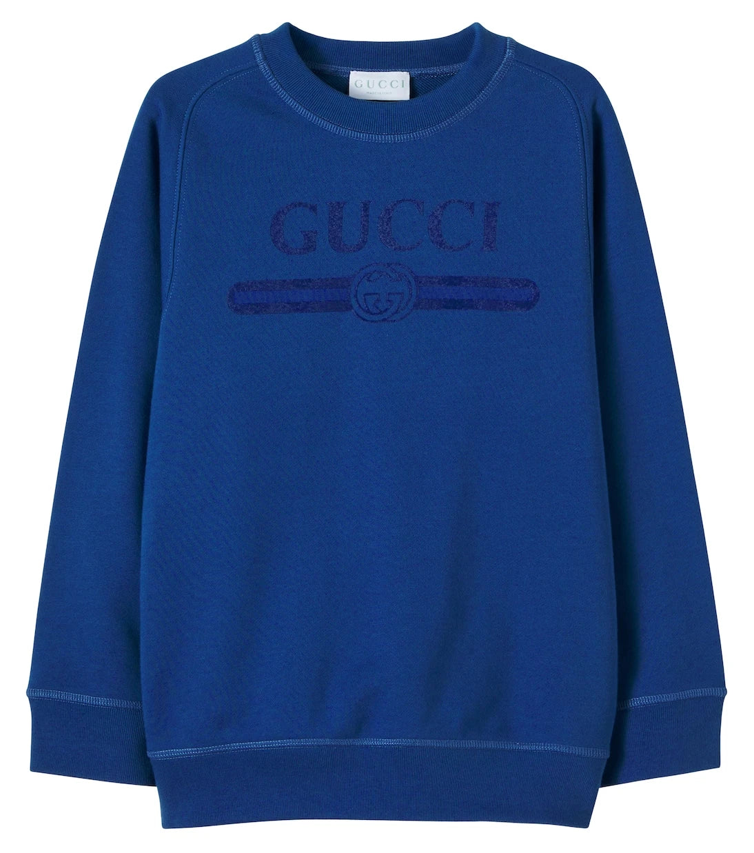 Gucci Kids - سويت شيرت من القطن جيرسيه بطبعة الشعار