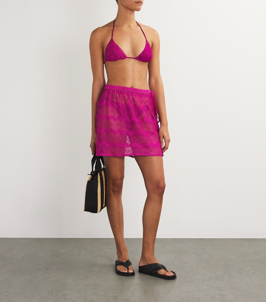 Missoni Burgundy Wrap Cover-Up Mini Skirt
