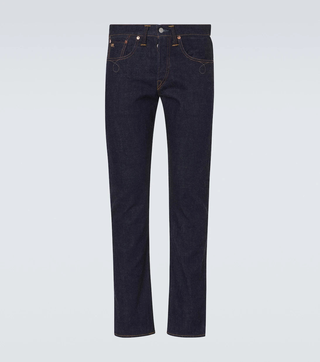 RRL - Embroidered slim jeans