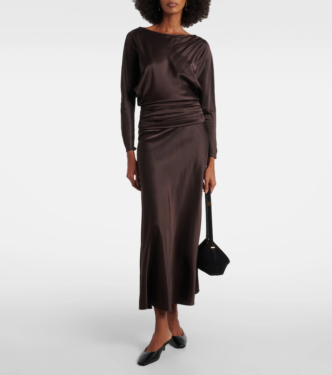 Staud - Freda ruched silk-blend gown