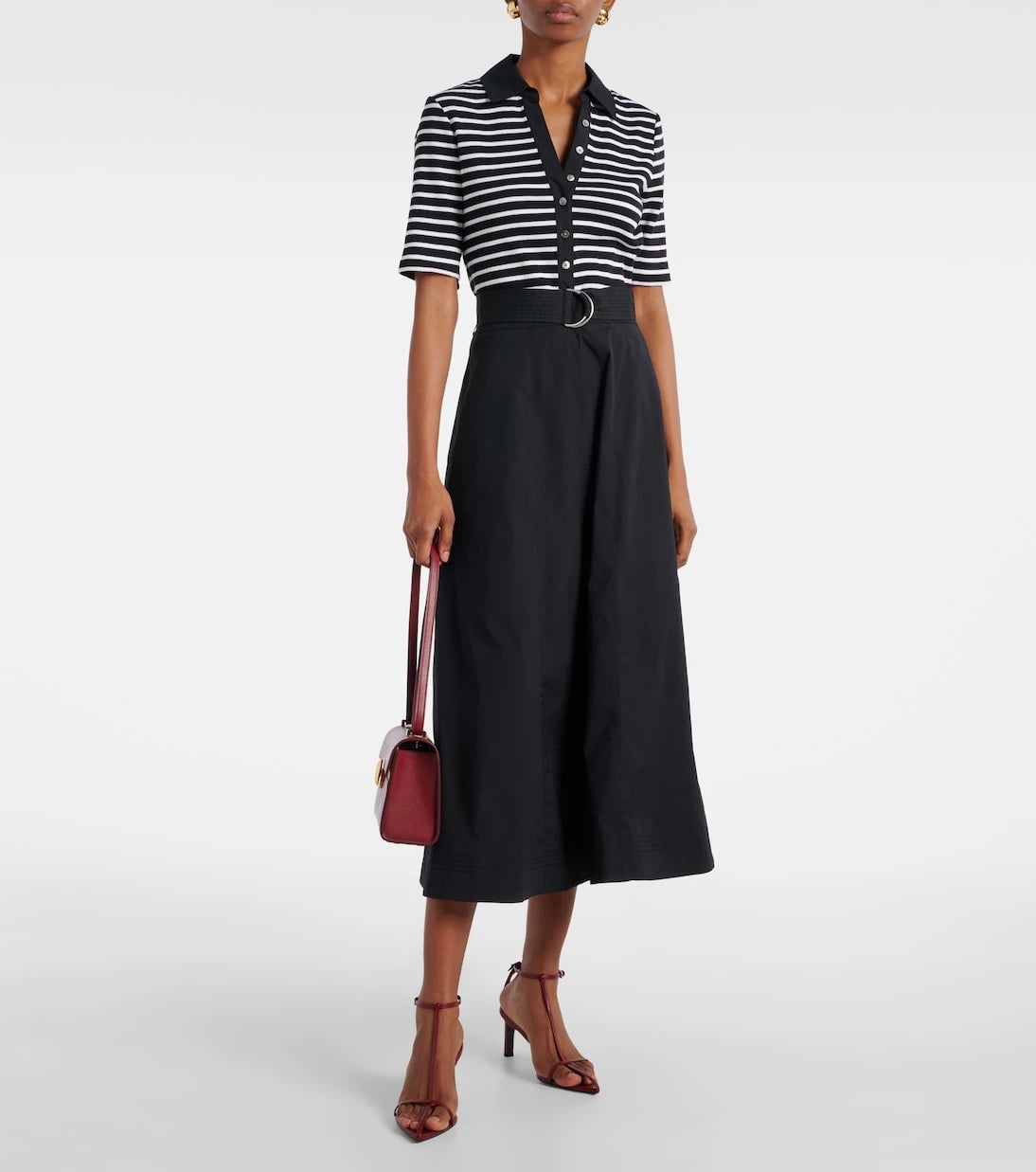 Veronica Beard - Delise striped cotton-blend midi dress