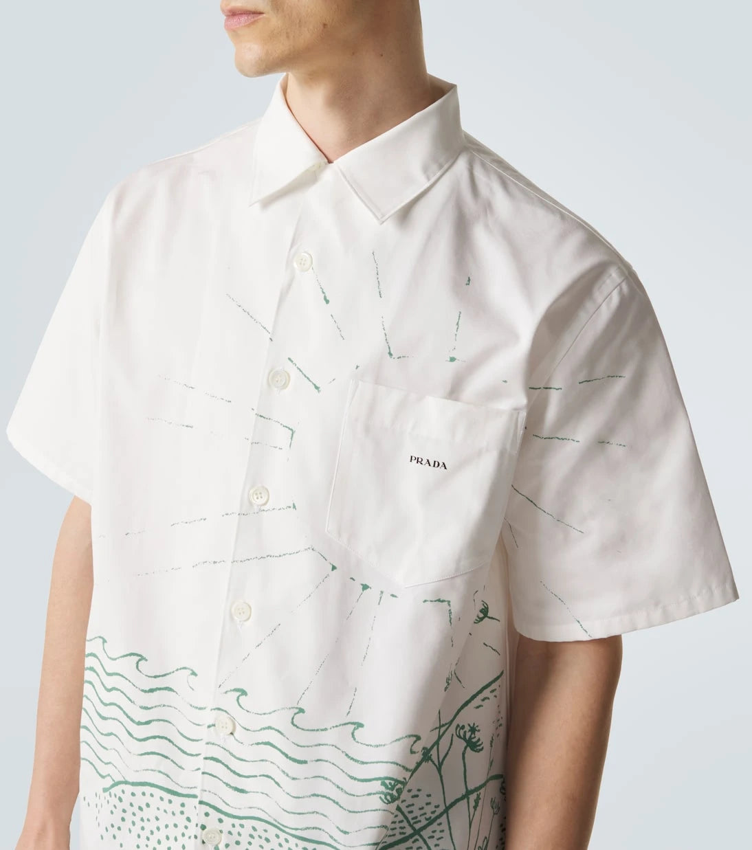 Prada - Printed cotton bowling shirt