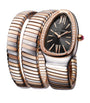 Stainless Steel, Rose Gold and Diamond Serpenti Tubogas Watch 35mm