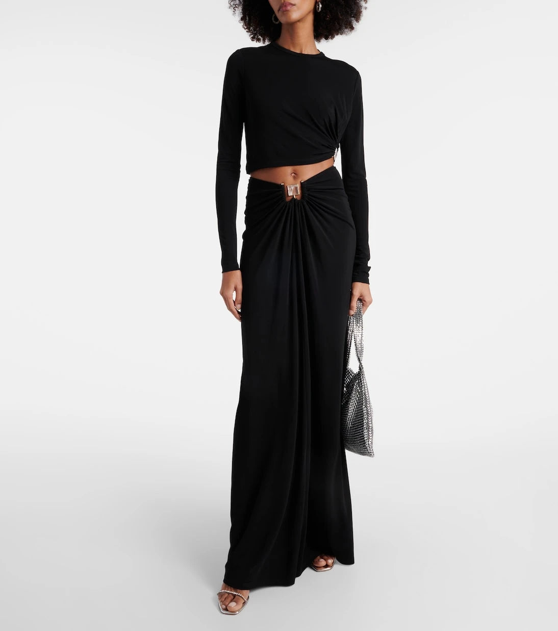Christopher Esber - Embellished cutout jersey top