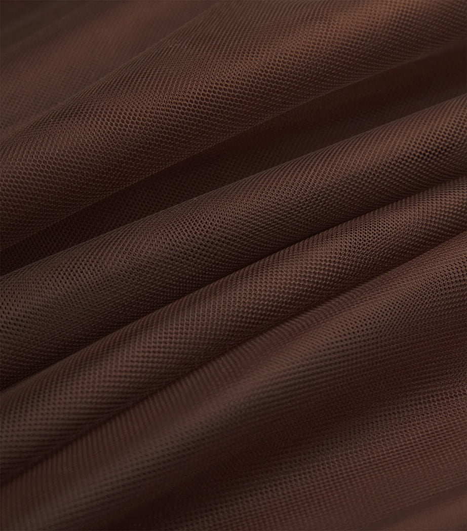 Fabiana Filippi Brown Tulle Maxi Skirt