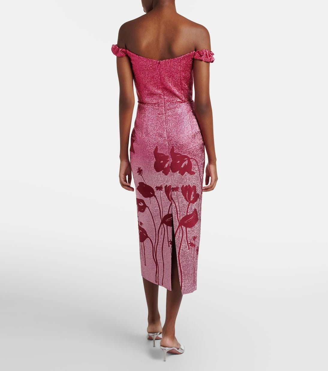 Markarian - Amina floral lamé corset dress