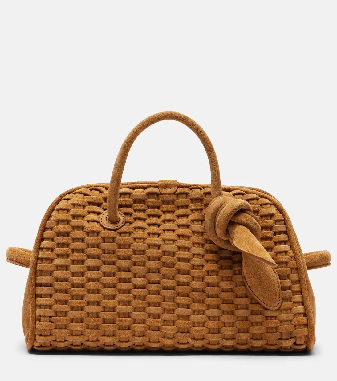 Jacquemus - Turismo Small woven suede bowling bag