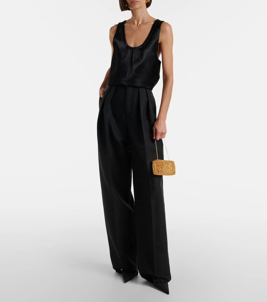 Saint Laurent - Evening Small woven metal clutch