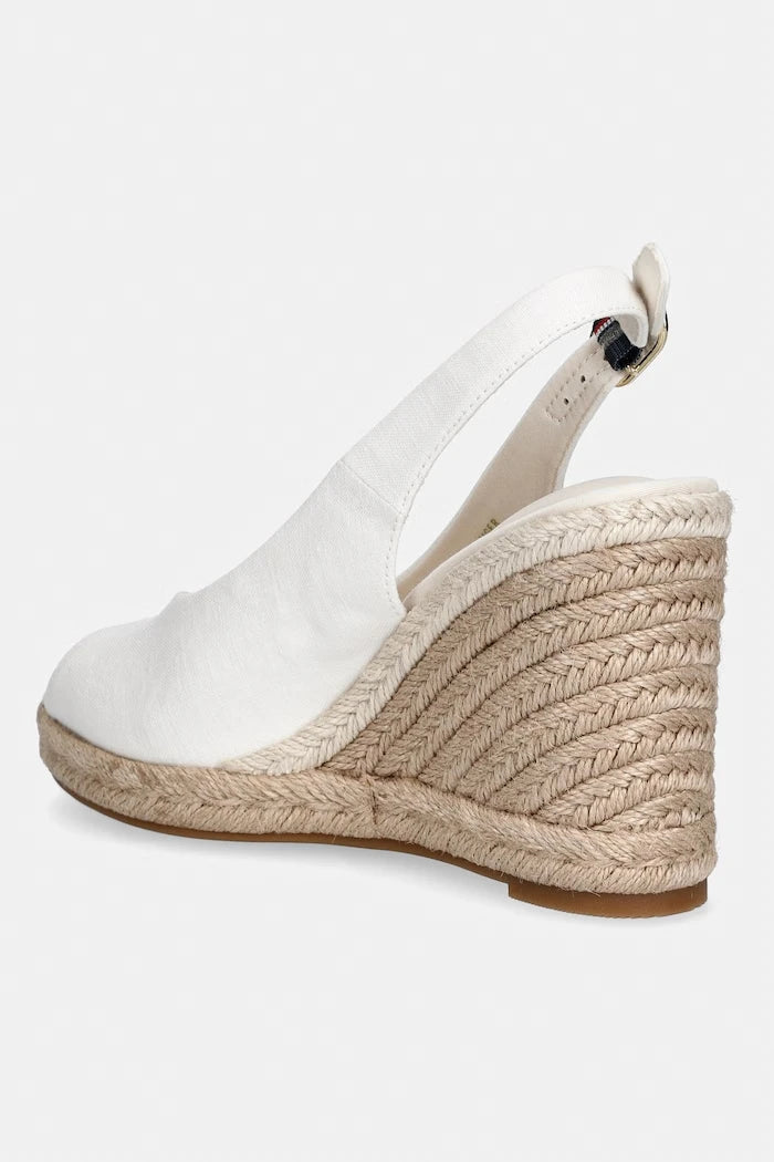 Tommy Hilfiger eğimli platformlu sandalet FLAG HIGH WEDGE ESPAD SLINGBACK
