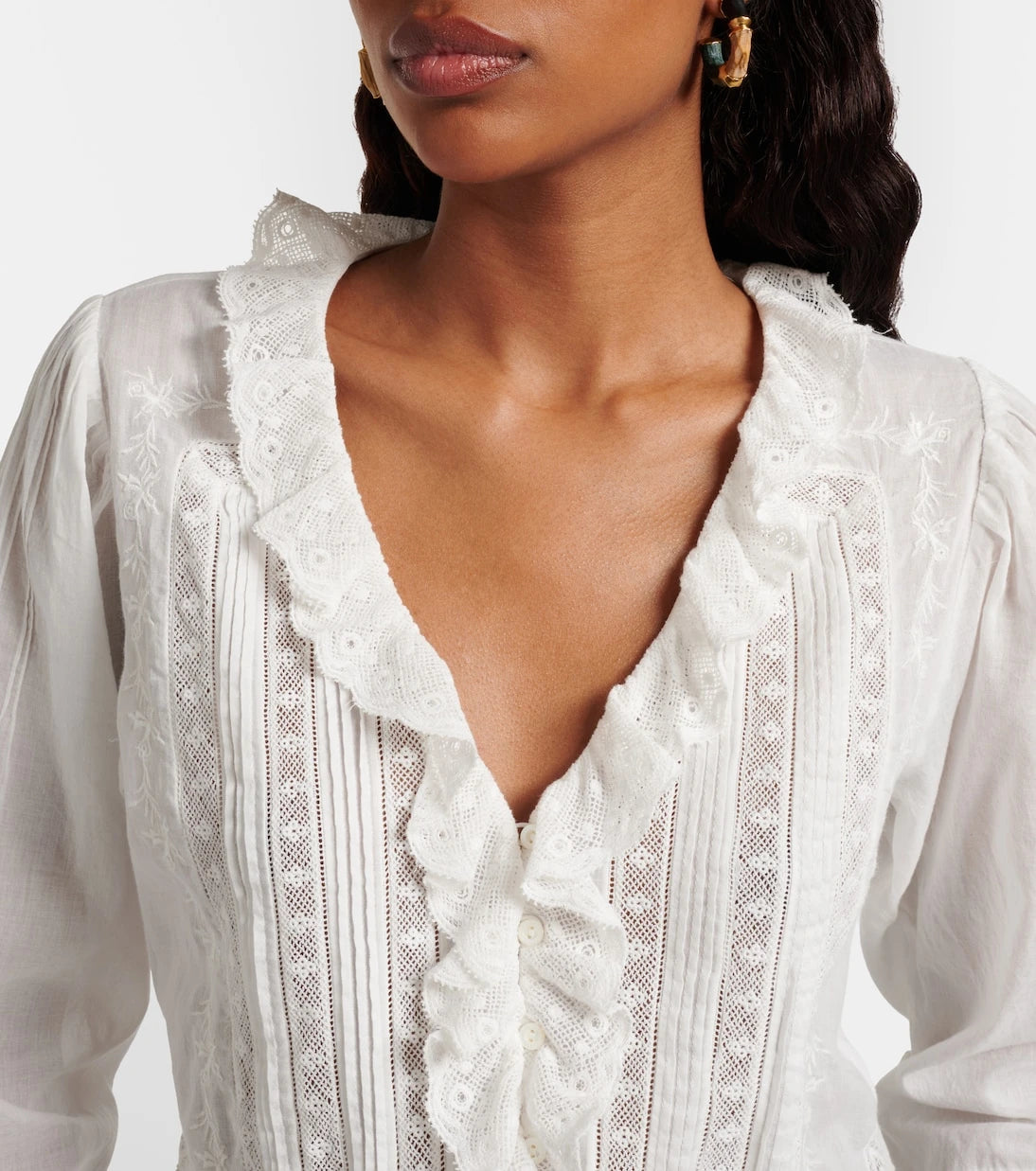 Dôen - Eldoris ruffled cotton blouse