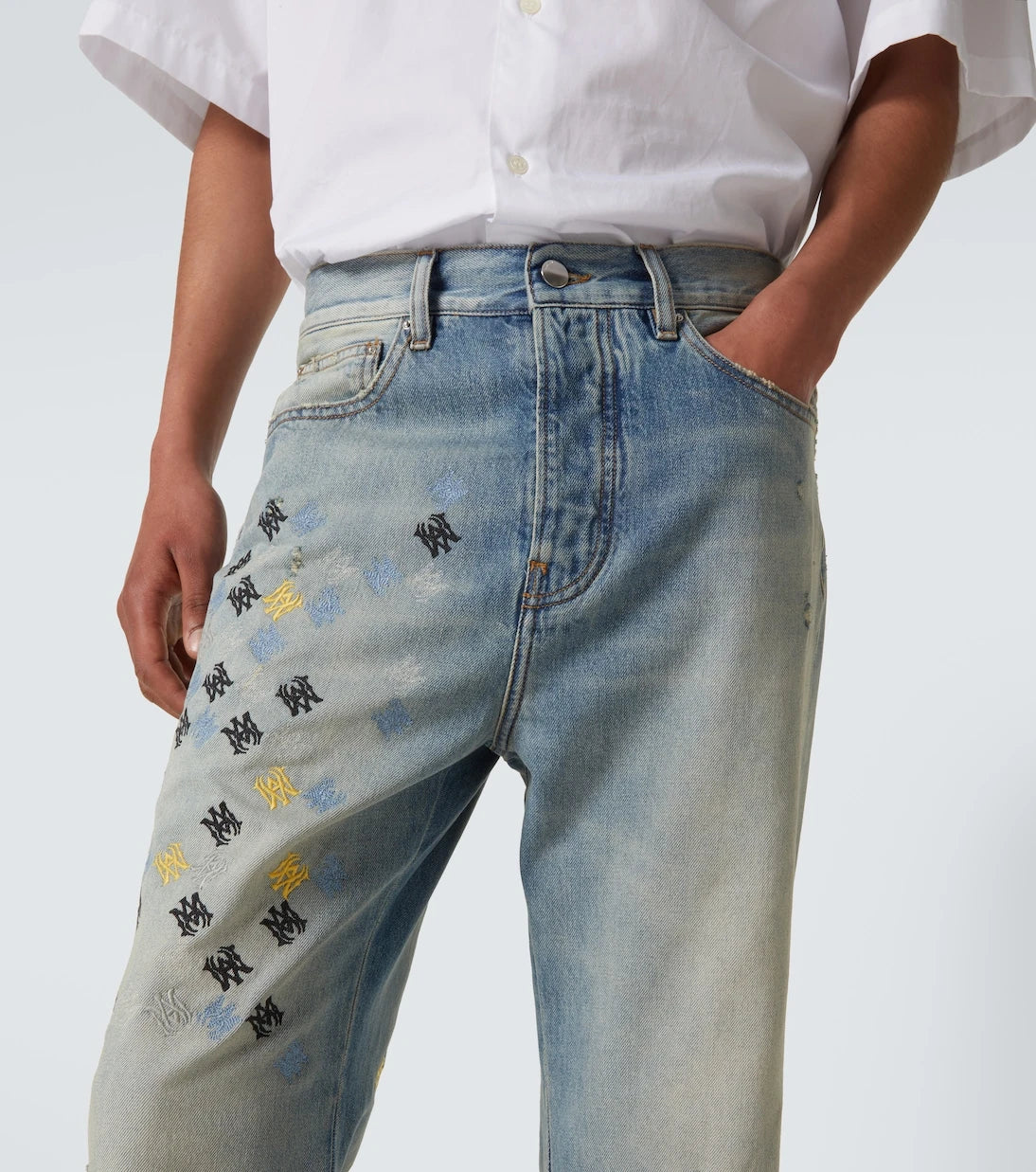 Amiri - Ma Quad embroidered flared jeans