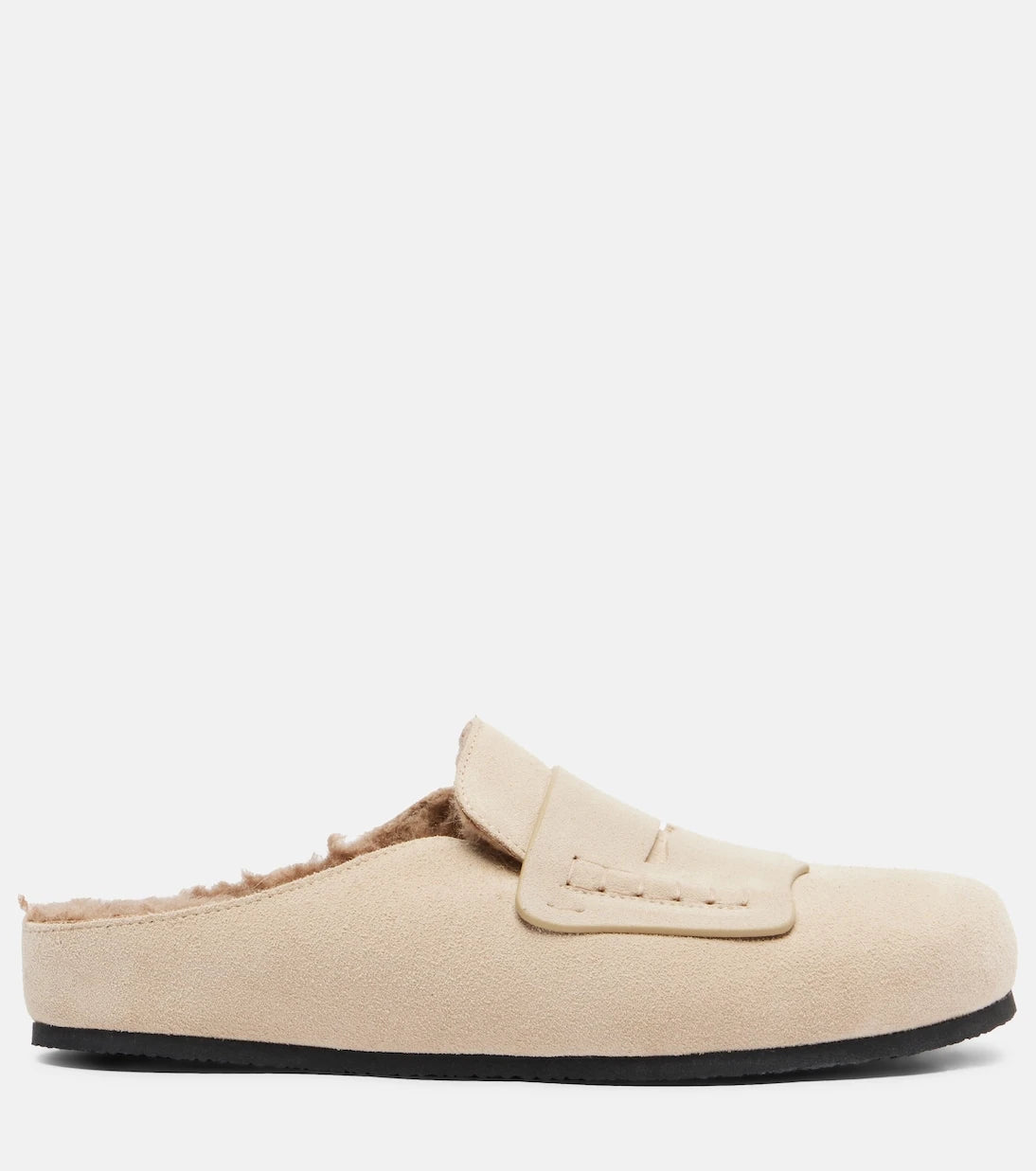 Jacquemus - Shearling-lined suede mules
