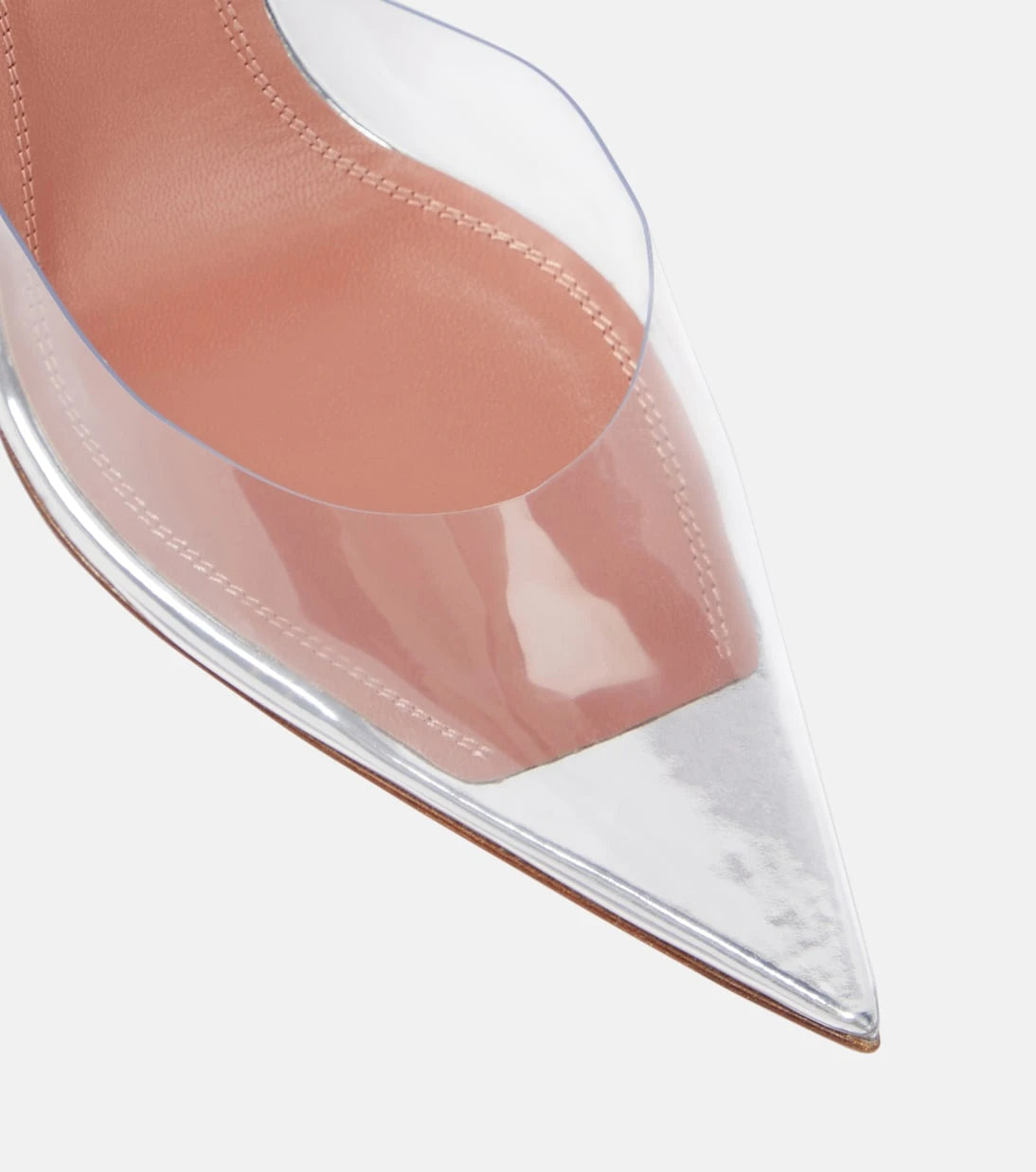 Amina Muaddi - Holli Glass PVC slingback pumps