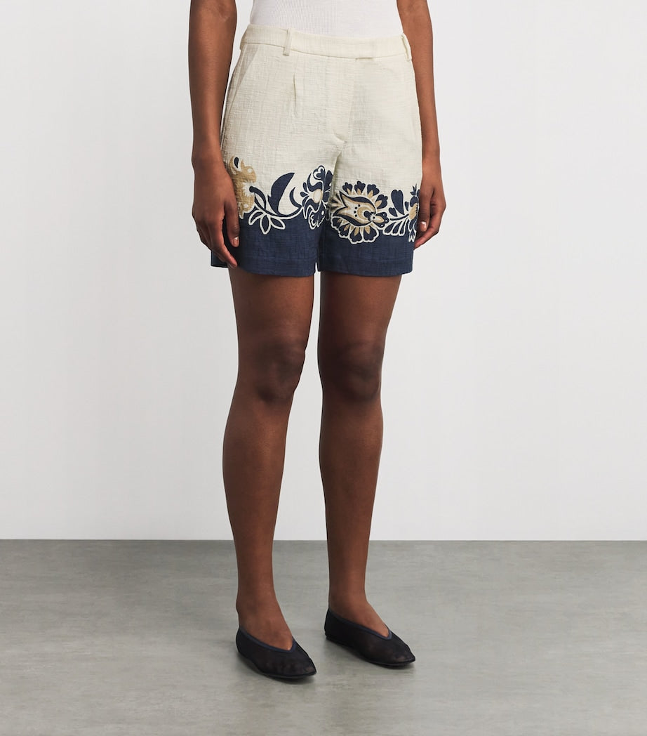 Multi Stretch-Cotton Boyfriend Bermuda Shorts