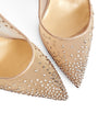 Beige Follies Strass Suede Pumps 100