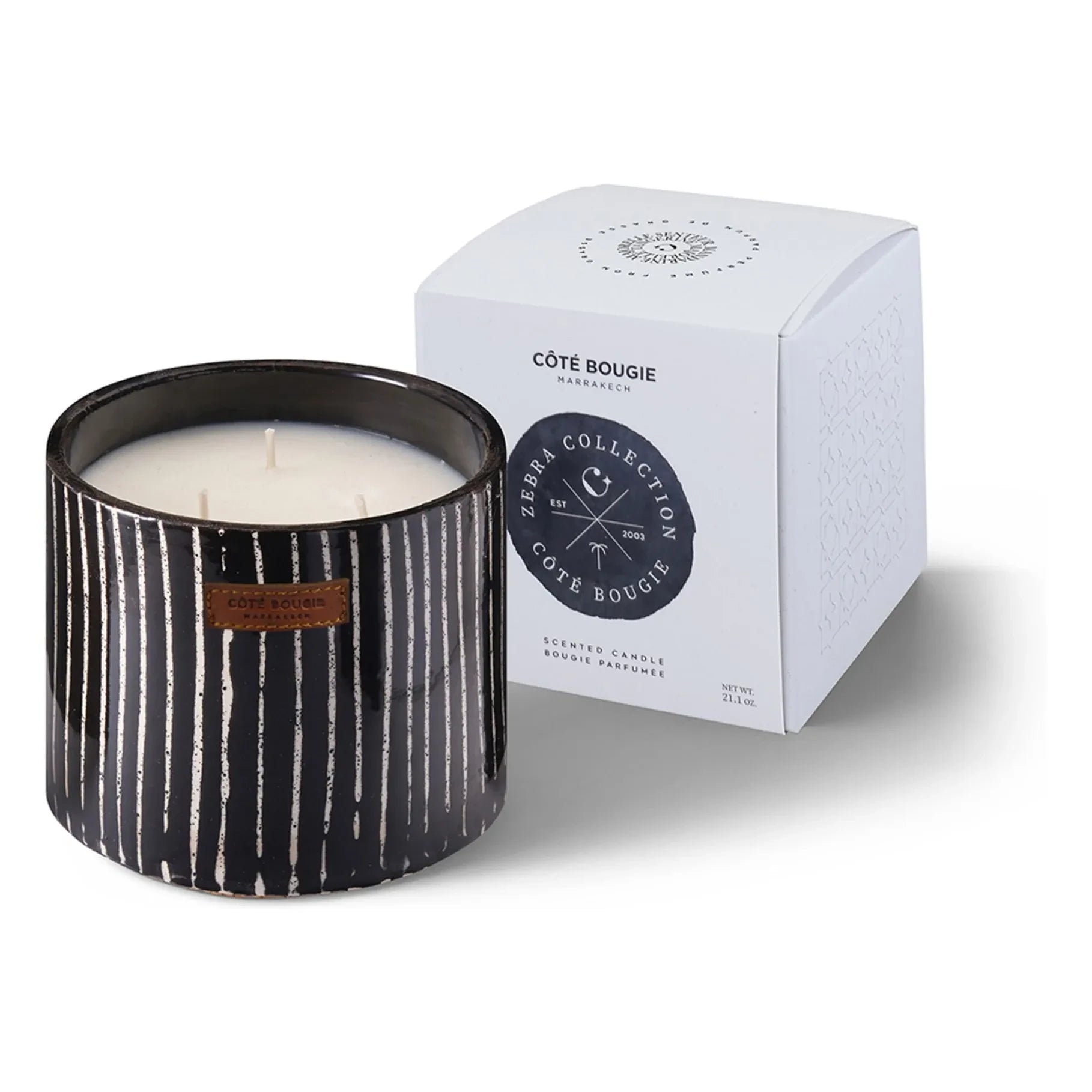 Côté Bougie - Zebra candle - Mandarine Majorelle