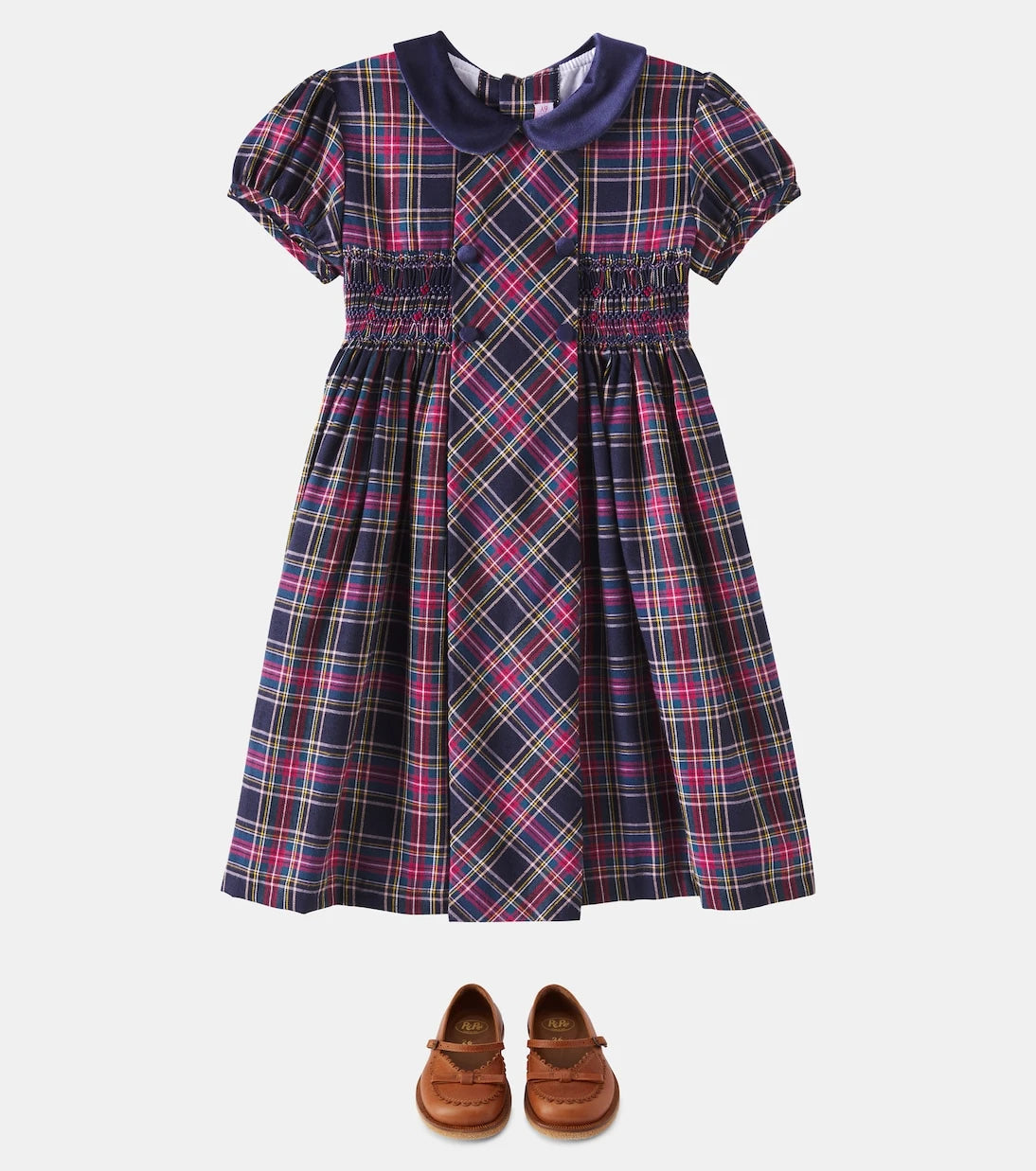 La Coqueta - Arcadia shirred plaid cotton-blend dress
