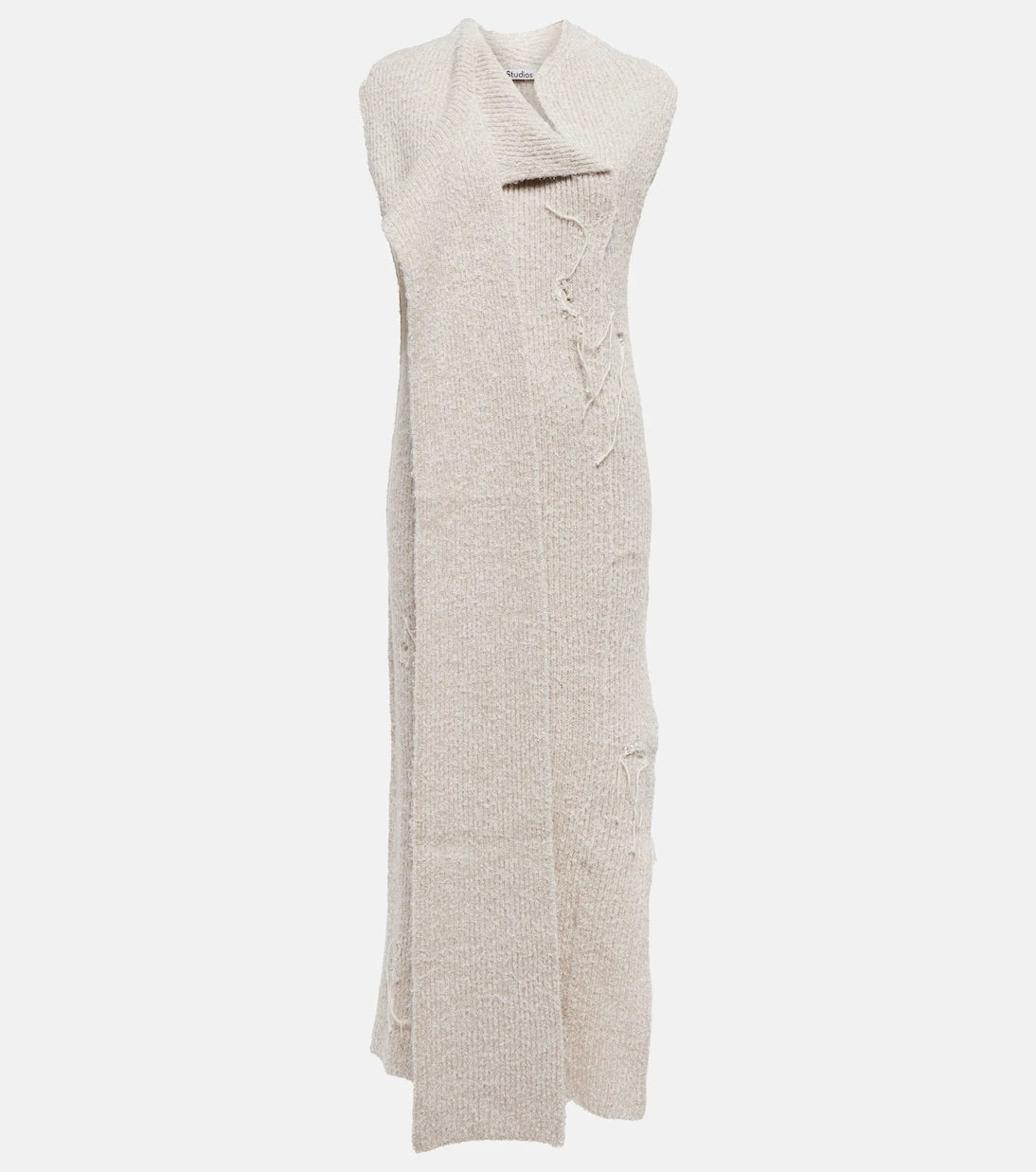 Acne Studios - فستان متوسط الطول من مزيج الصوف المحبوك بنمط مضلع