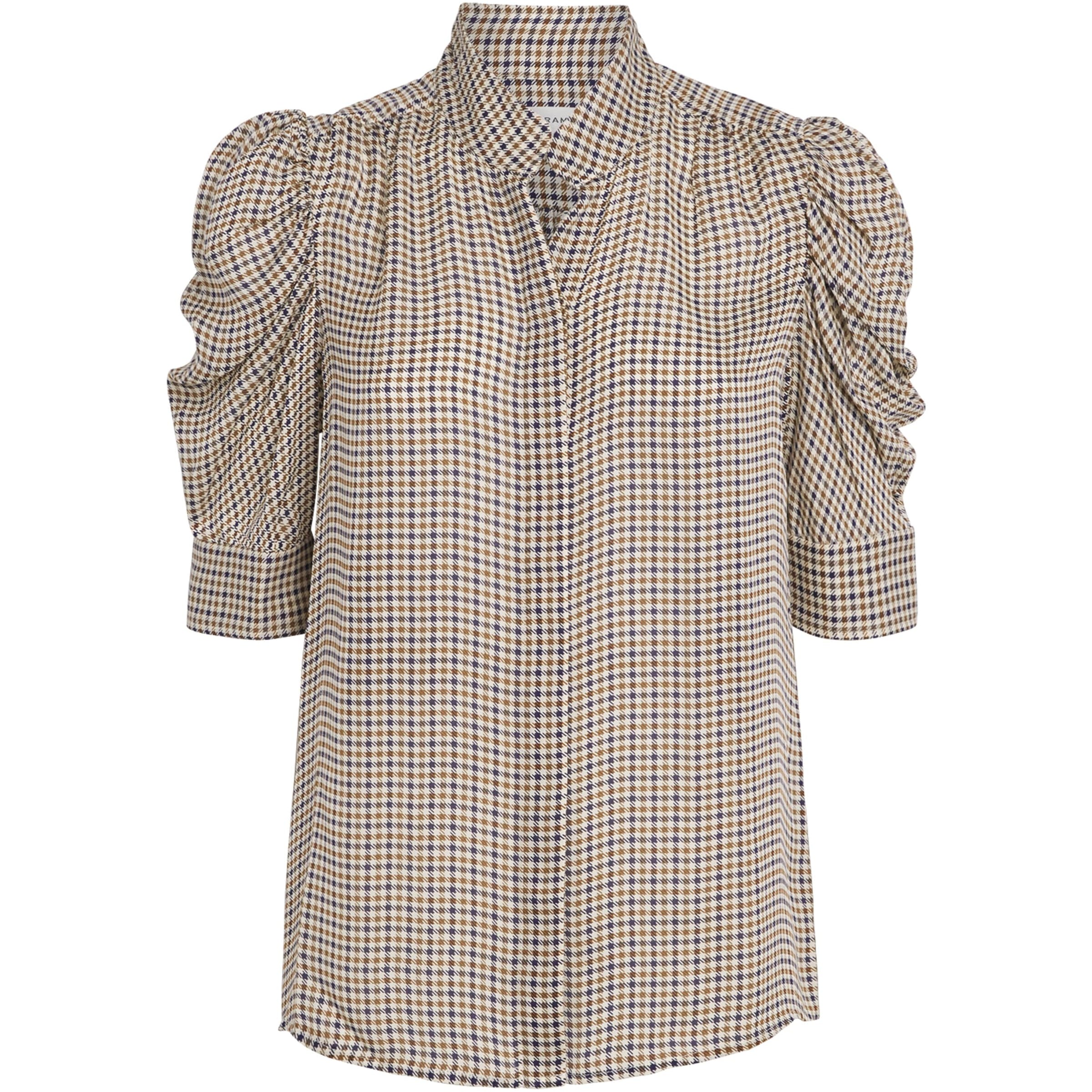 Silk Houndstooth Gillian Top