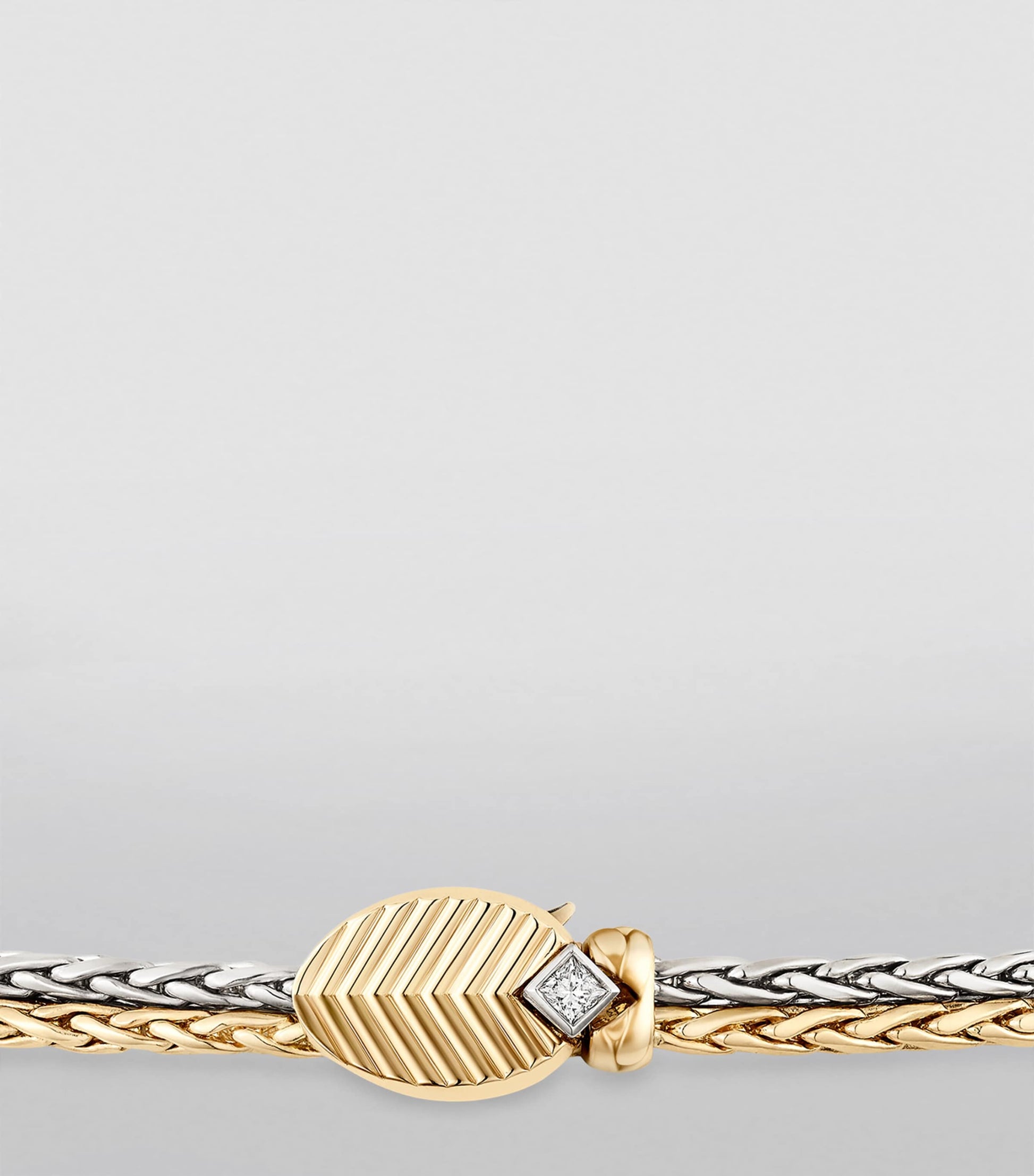 Yellow Gold, White Gold and Diamond Grain de Café Necklace