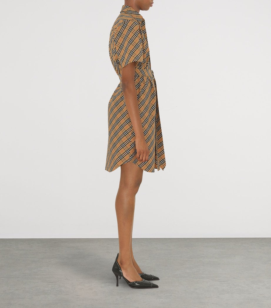 Burberry Beige Cotton Check Mini Dress