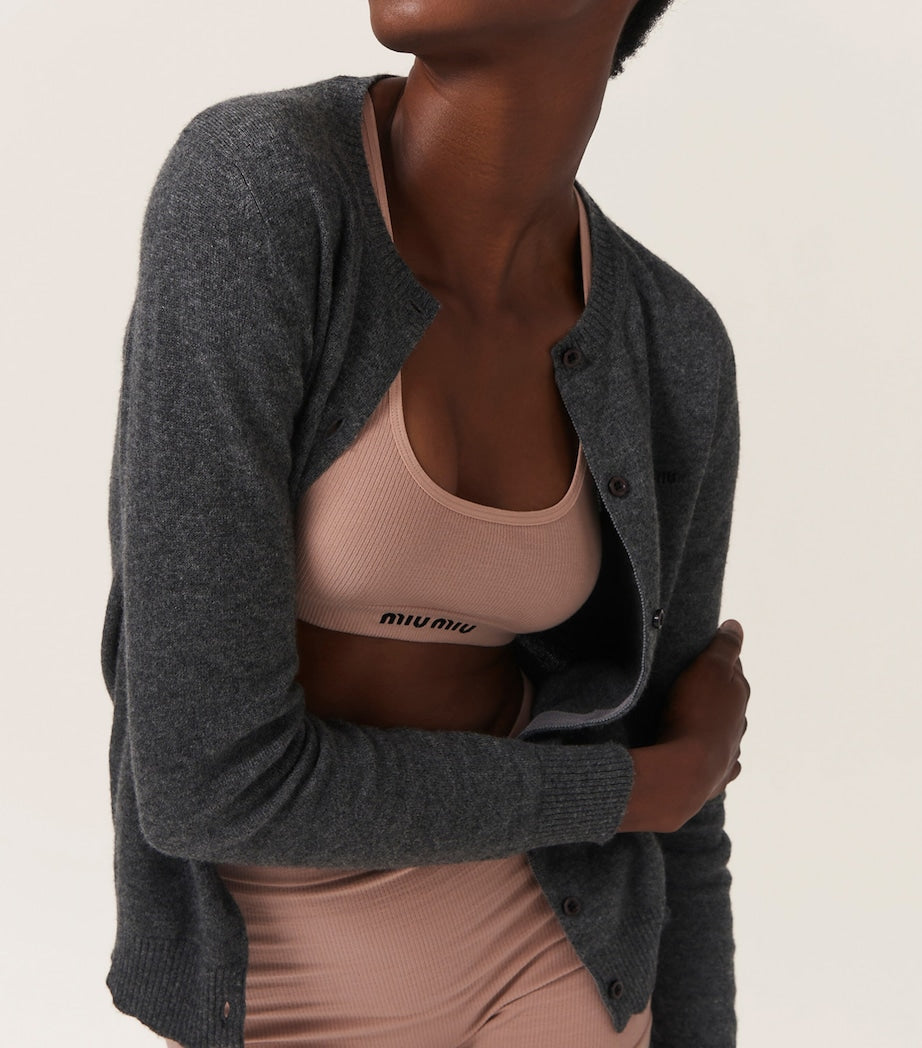 Miu Miu Nude Seamless Racerback Crop Top