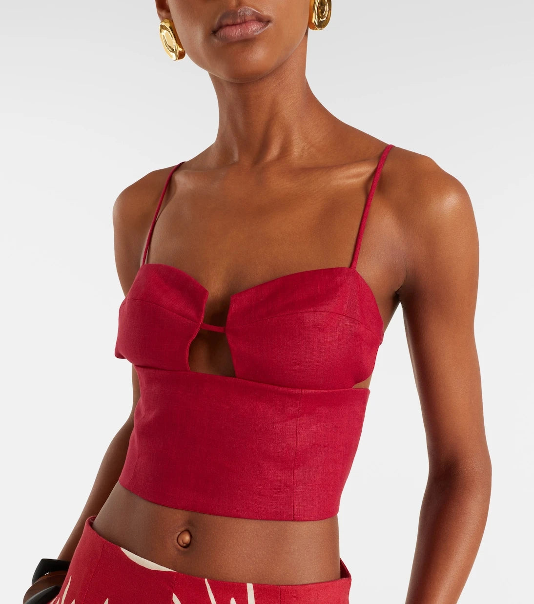 Cala de la Cruz - Imperia cutout linen crop top