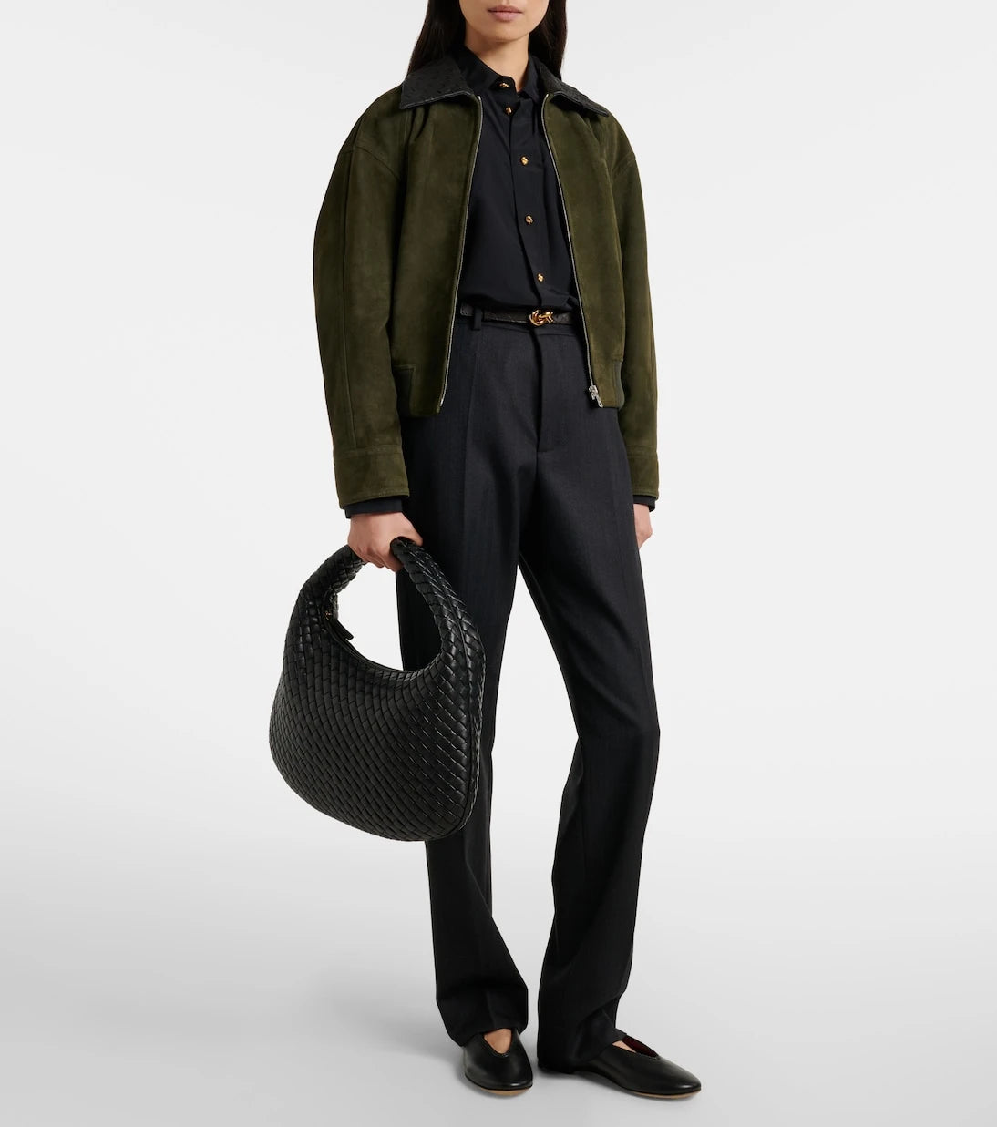 Bottega Veneta - حقيبة كتف Veneta Medium من الجلد
