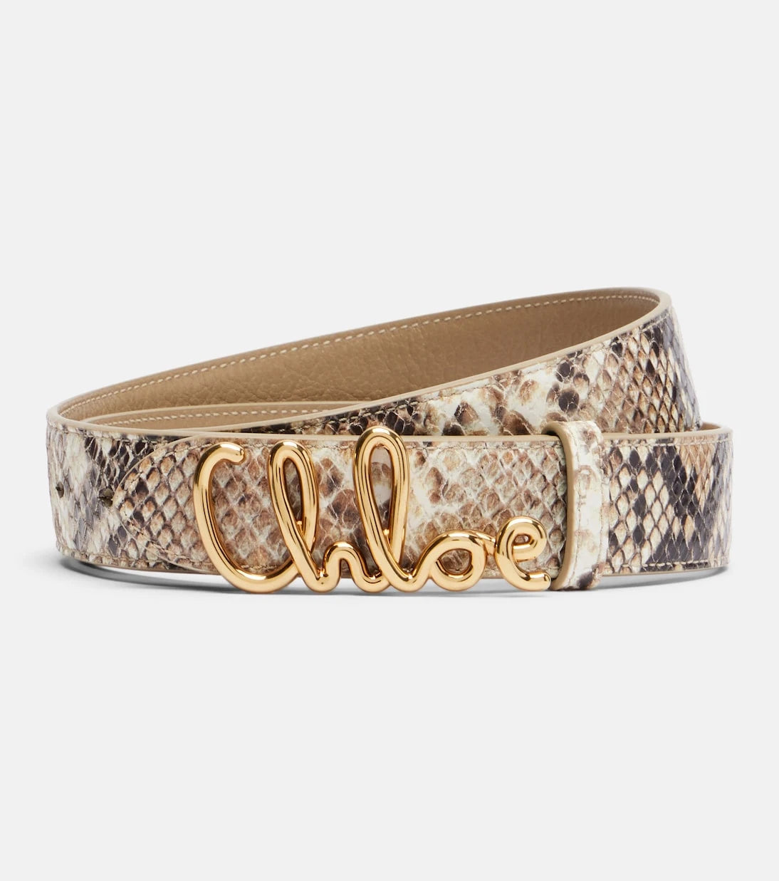 Chloé - Chloé Iconic snake-effect leather belt