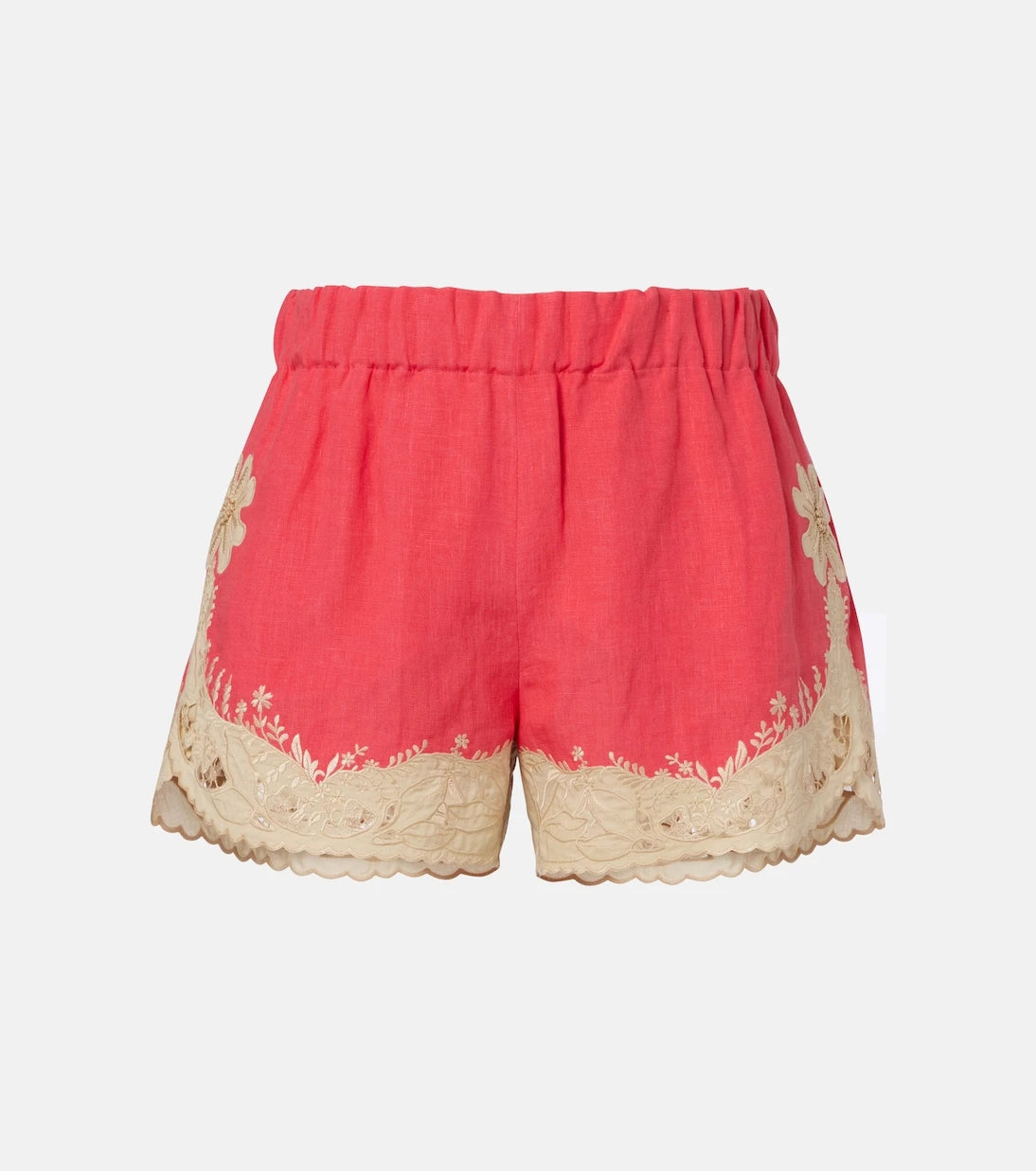 Valentino - Embroidered linen shorts