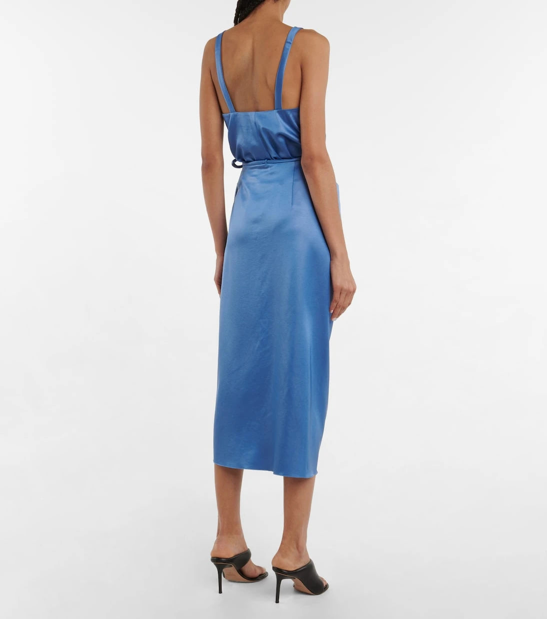 Nanushka - Lea satin wrap midi skirt