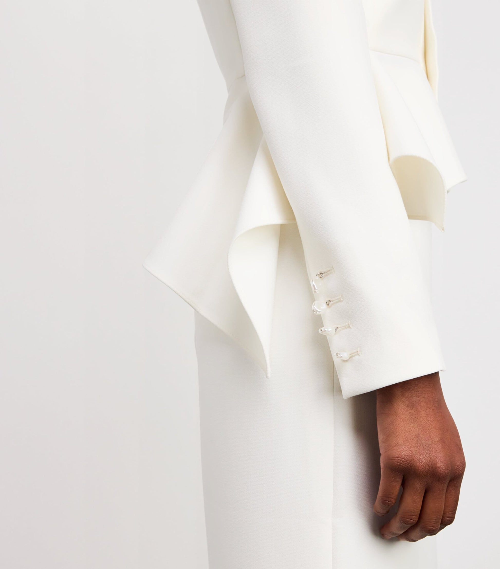 Roland Mouret White Crepe Peplum Jacket