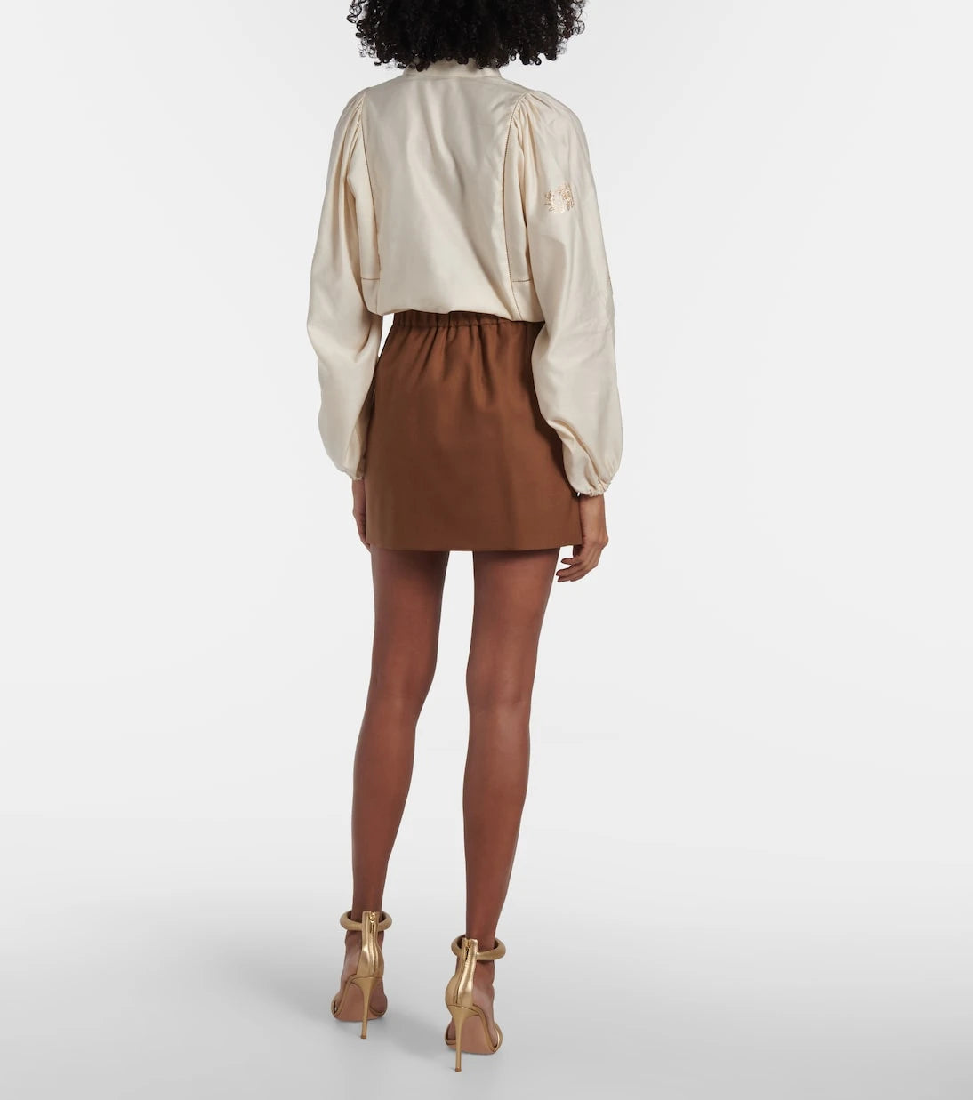 Max Mara - Tabarin wool and silk-blend miniskirt