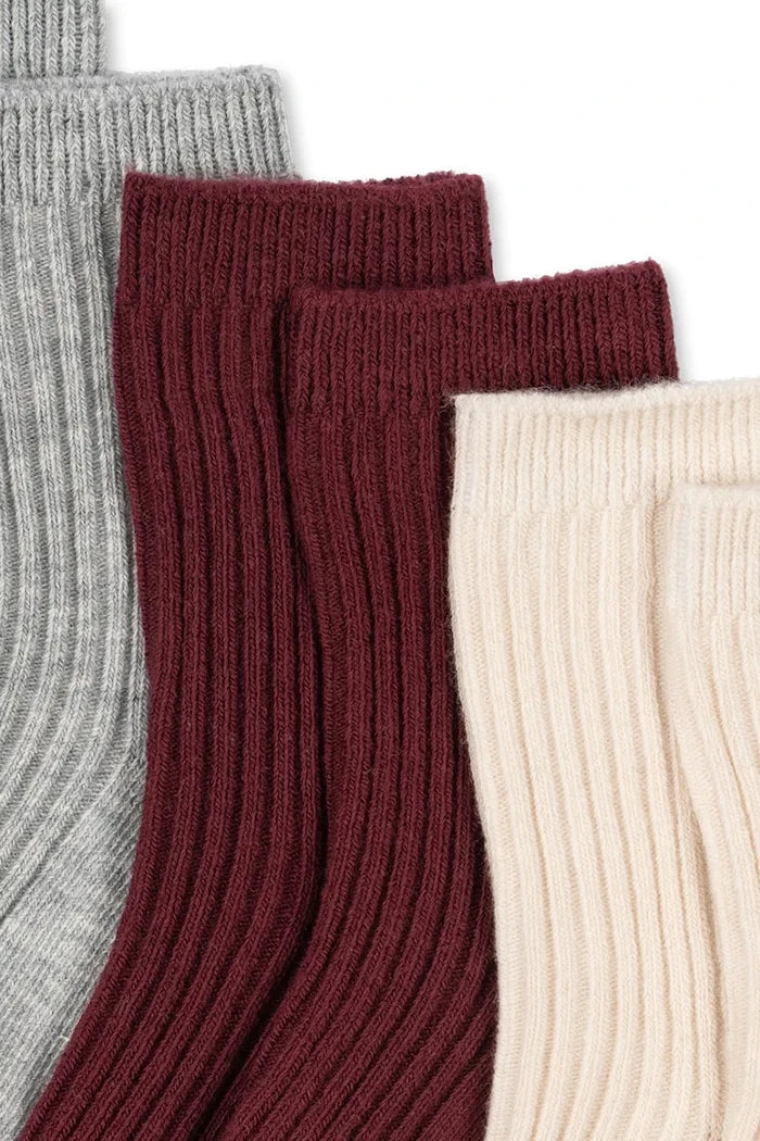Детски памучни чорапи Konges Sløjd 3 PACK RIB SOCKS