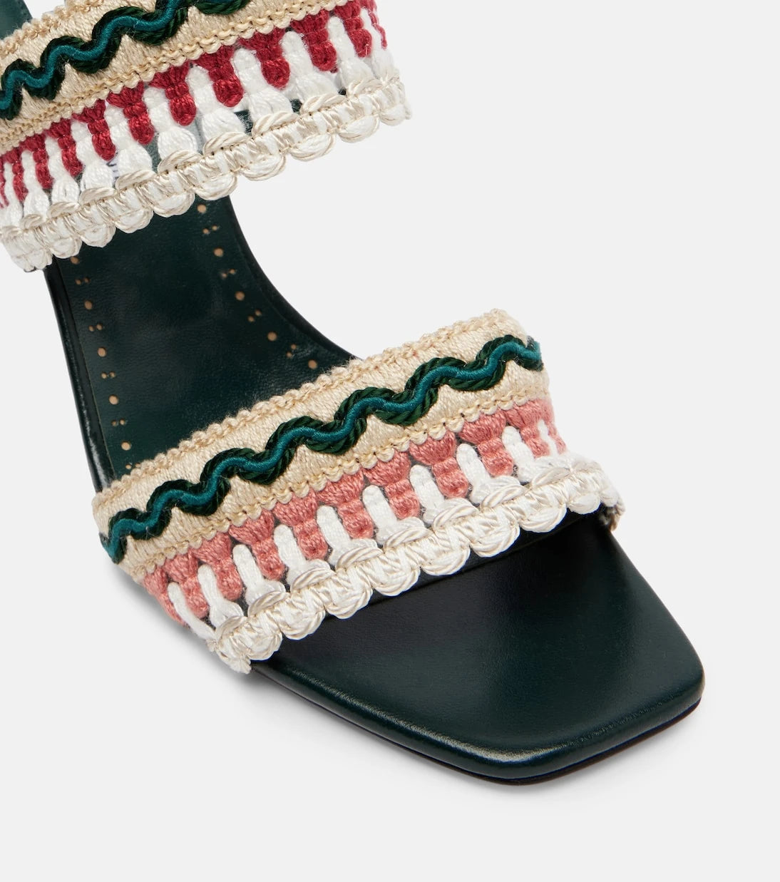 Manolo Blahnik - Mabeco 90 leather-trimmed knitted mules
