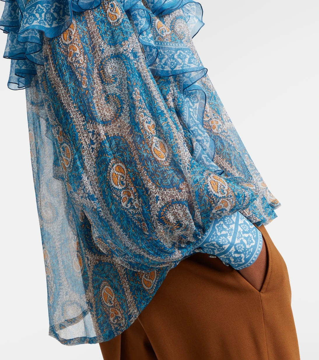 Etro - Paisley ruffled silk blouse