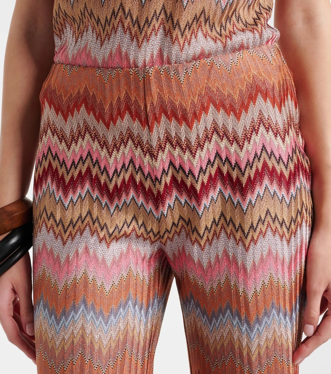 Missoni - بنطلون ضيق بقصة ساق قصيرة وخصر عالٍ بنقشة متعرجة